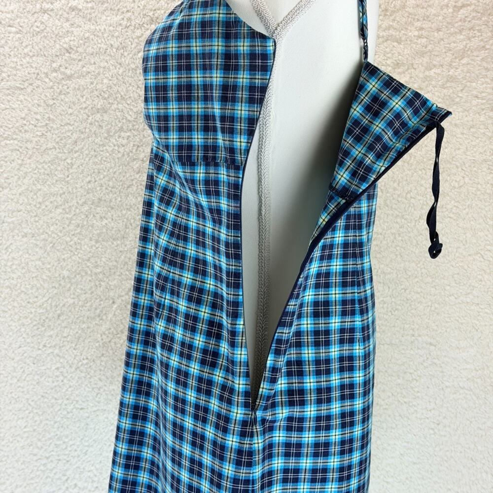 Esprit de Corp Babydoll Plaid Mini Dress Cotton Size 9/10 Side Zipper Y2K Retro - Picture 3 of 12
